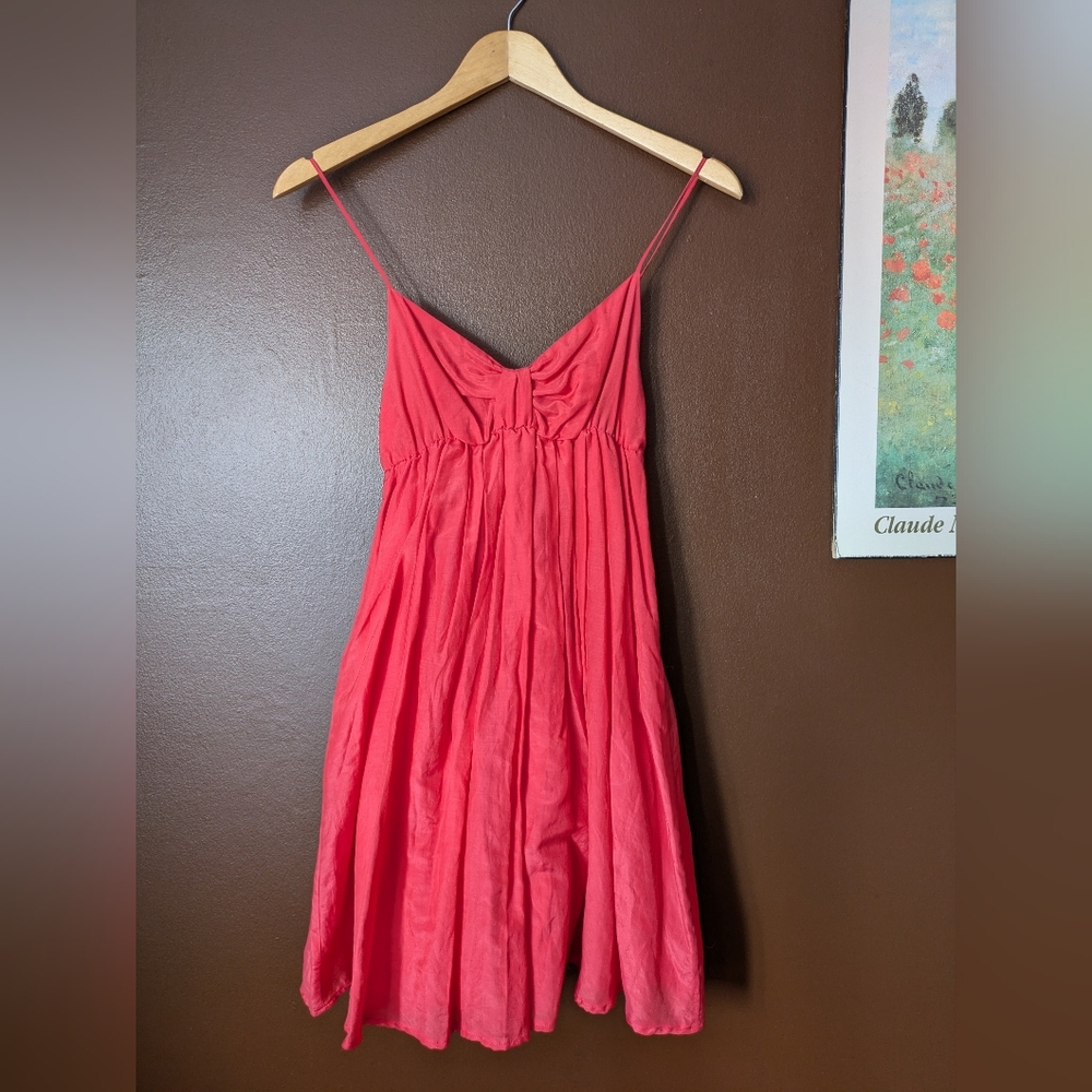 Silk Coral Naf Naf Babydoll Dress